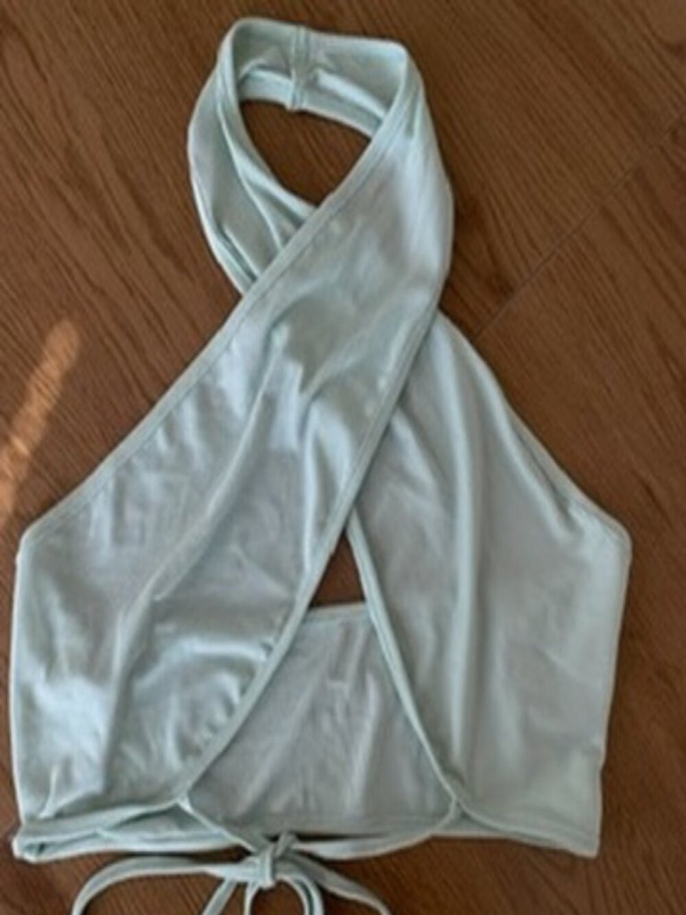 mint green halter crop top